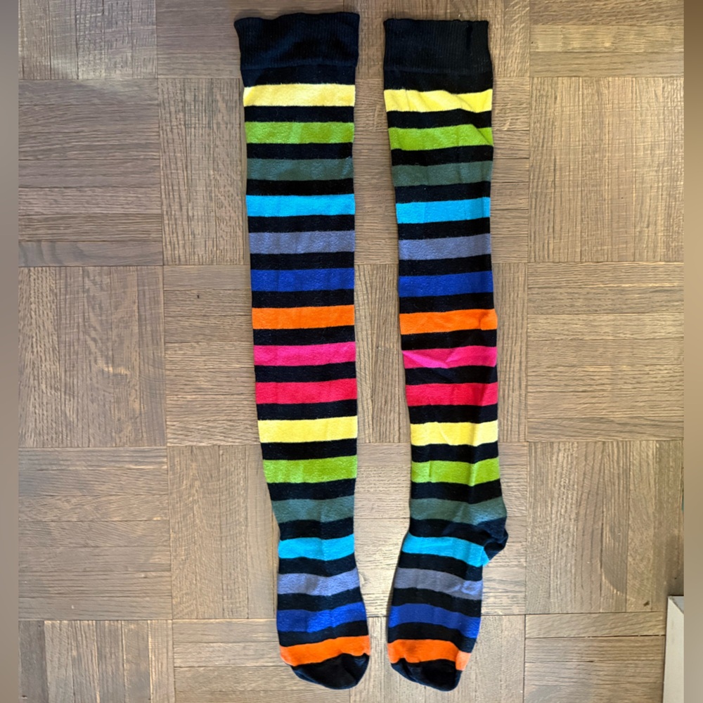 EUC Colorful Bold Rainbow Striped Knee High Socks